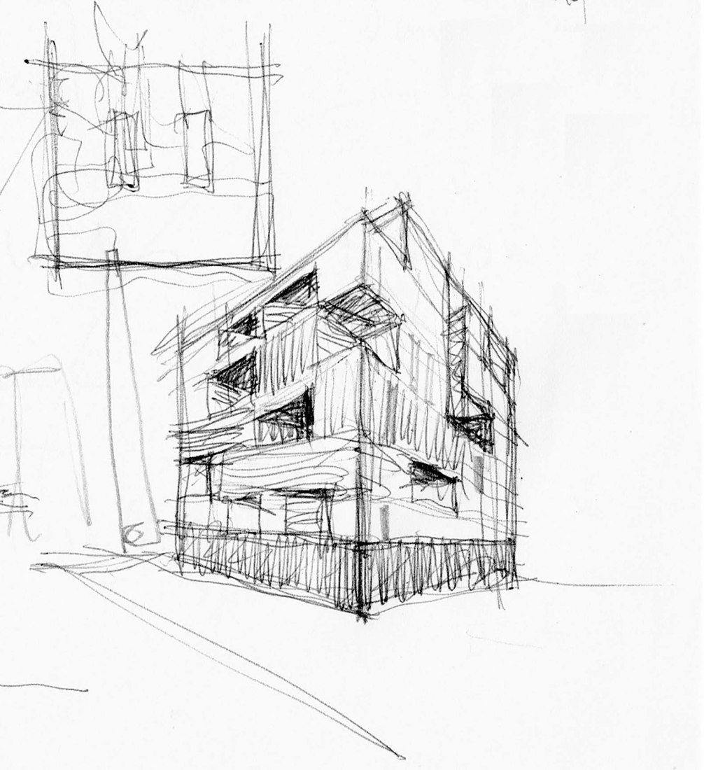 Sketch. Building of 73 Rental Homes by Muñoz Miranda Arquitectos