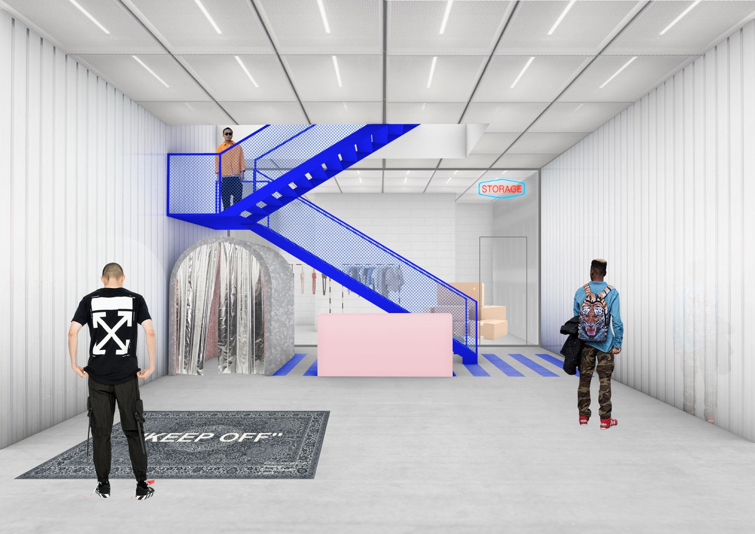 Collage. Off-White Miami c/o Virgil Abloh™ y AMO