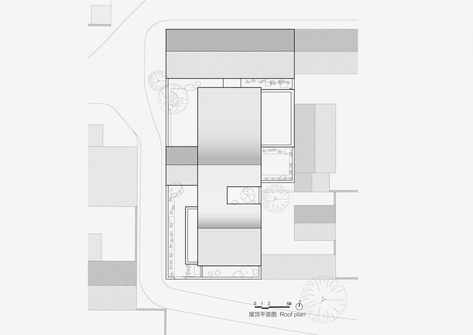 Roof plan. Mixed House by ARCHSTUDIO.