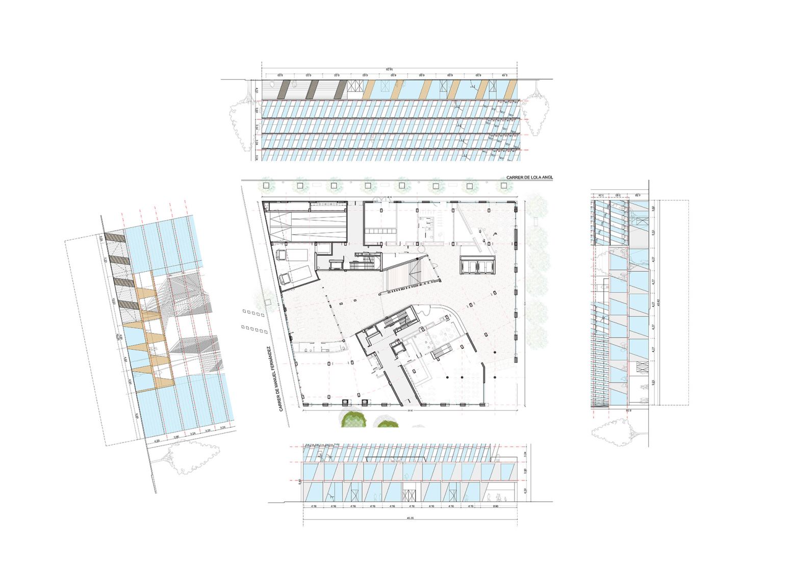 Ground floor plan. Tembo Suites Port Forum Barcelona by aZCON + HYBRIDa.