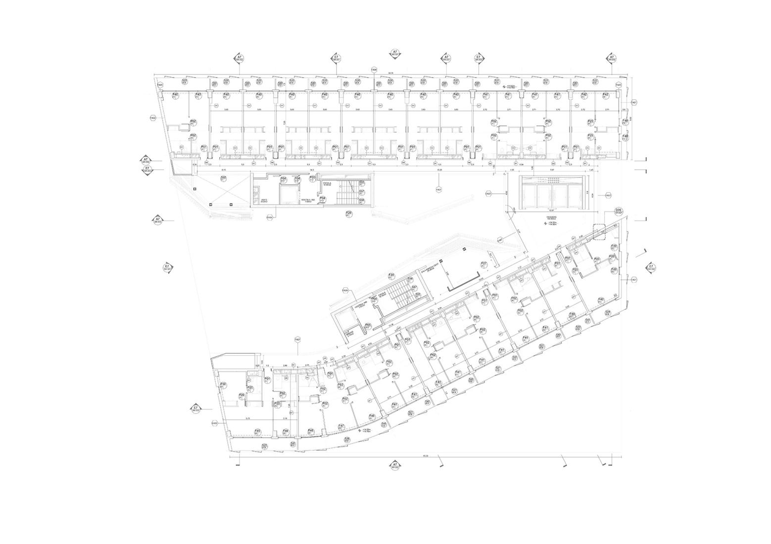 Type floor plan. Tembo Suites Port Forum Barcelona by aZCON + HYBRIDa.