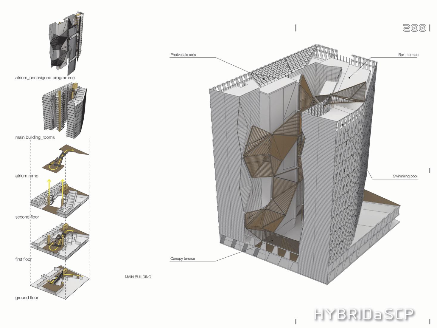 Atrium. Tembo Suites Port Forum Barcelona by aZCON + HYBRIDa.