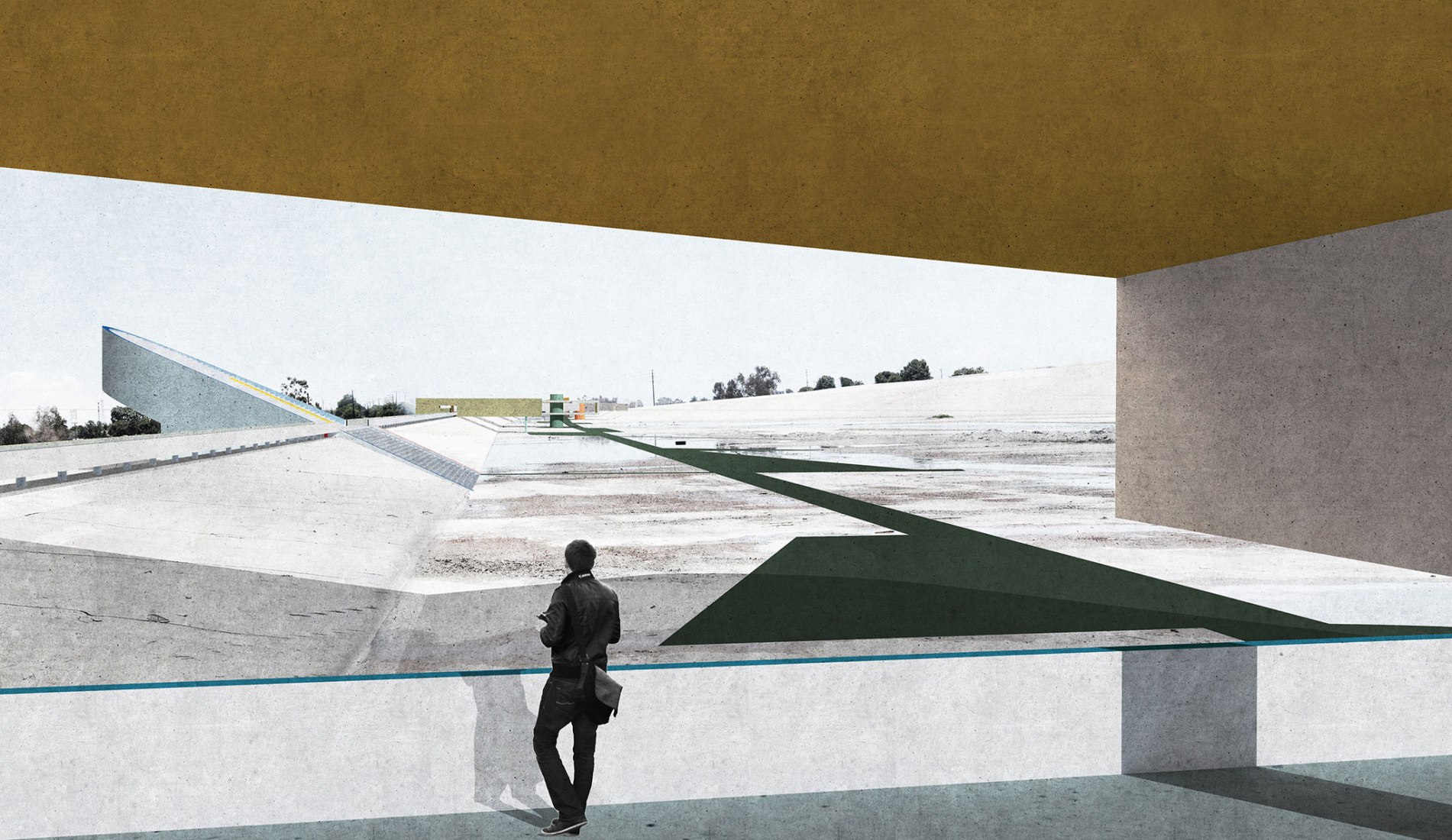 View from new structure down channel. LA River by Ballman Khapalova  