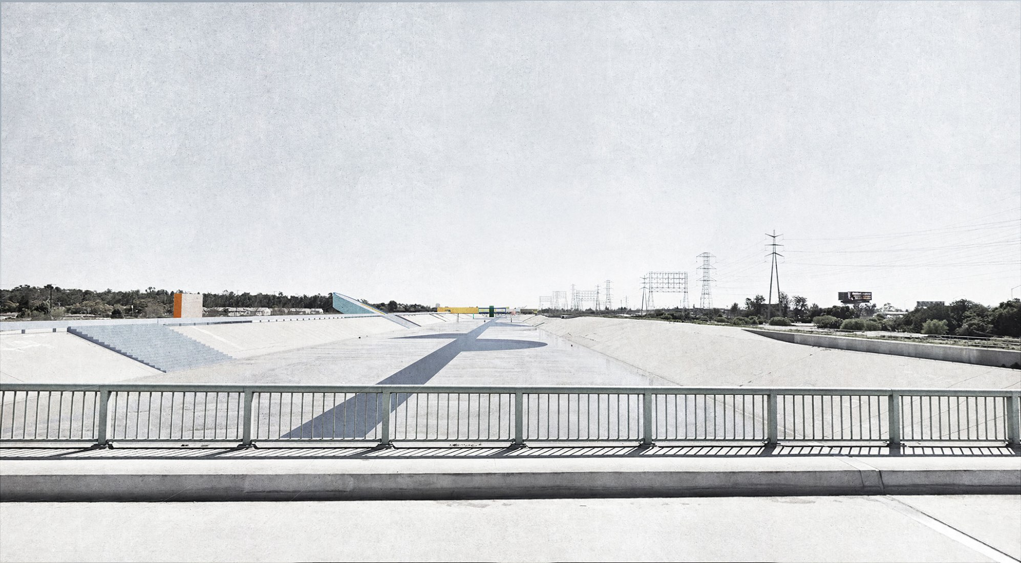 View from Del Amo Boulevard, Long Beach. LA River by Ballman Khapalova 