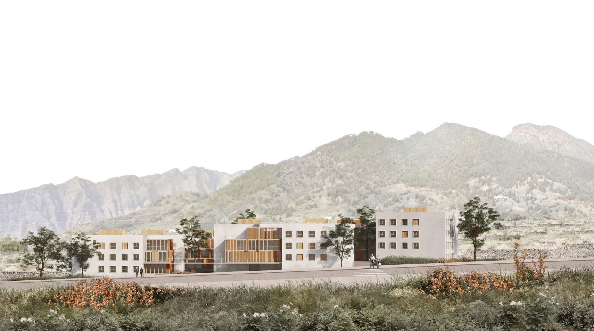 Inspiración en el paisaje. Residencia Insular de Mayores y centro de día por Burgos y Garrido. Visualización por Supernova Visual