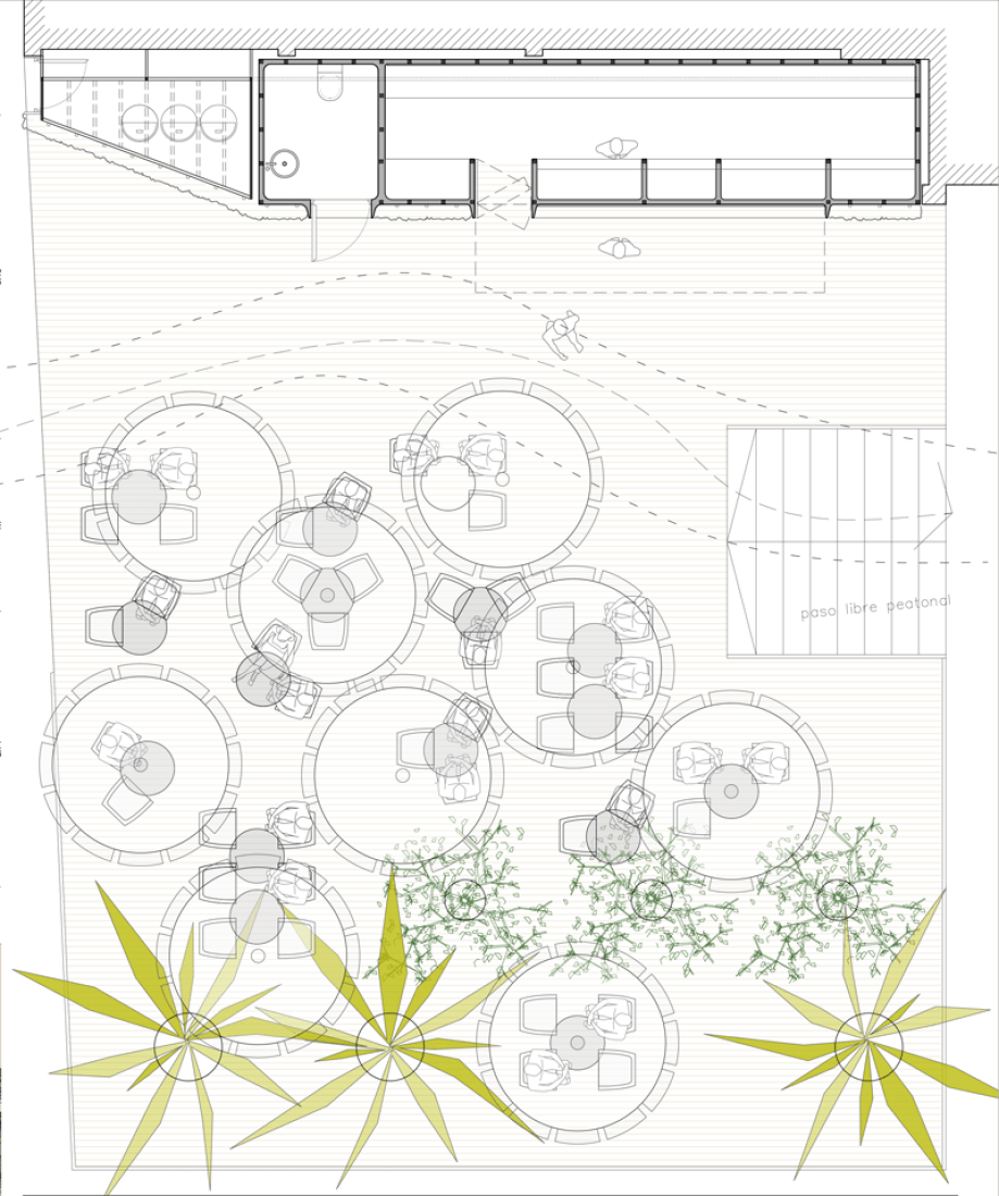 Plano de situación. Cafetería dentro de un jardín vertical por Antonio Maciá A&D. Imagen © Antonio Maciá A&D.