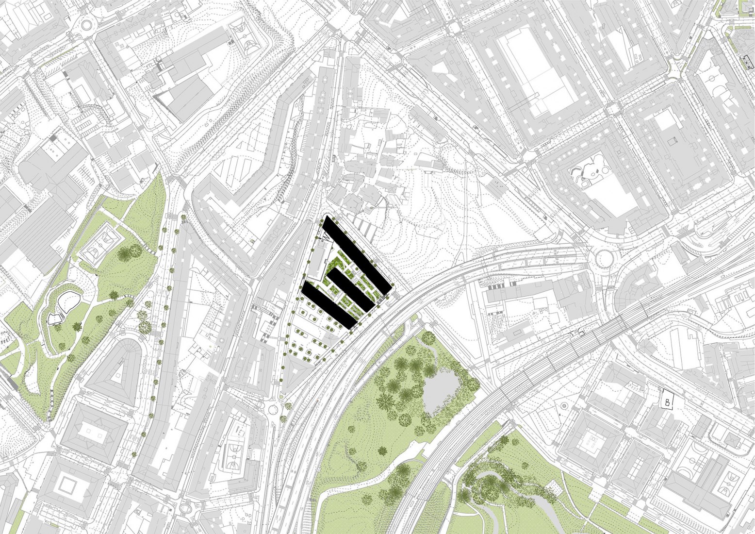 Plano de situación. Cornes Espacio Residencial por Carbajo Barrios.