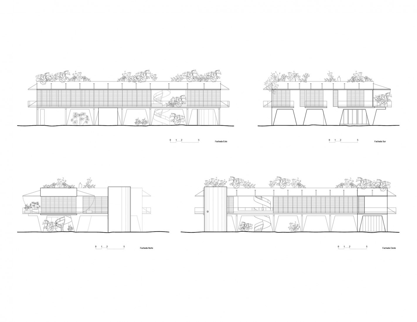 Elevations. Bautista House by Productora