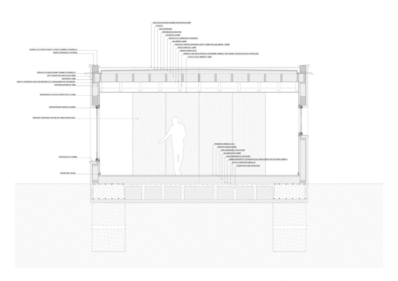 Detalle constructivo. Casa Eñe por Estudio Albar.