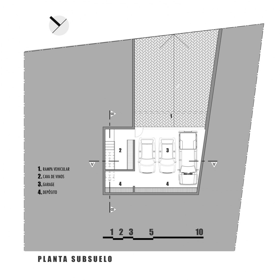 Basement plan. Nagus House by IASE Architects.
