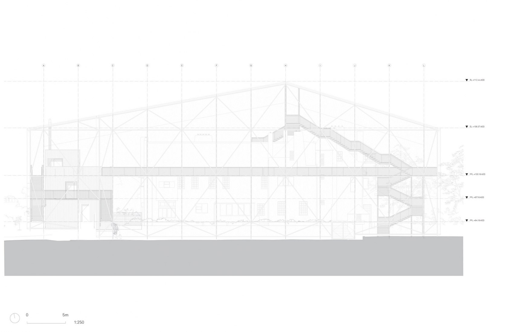 Section. Hill House Box, by Carmody Groarke.