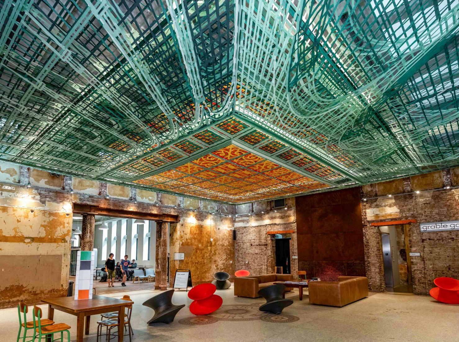 Detail shot of the installation. Image courtesy FreelandBuck. Photograph by Megan McGinley, Children’s Museum of Pittsburgh