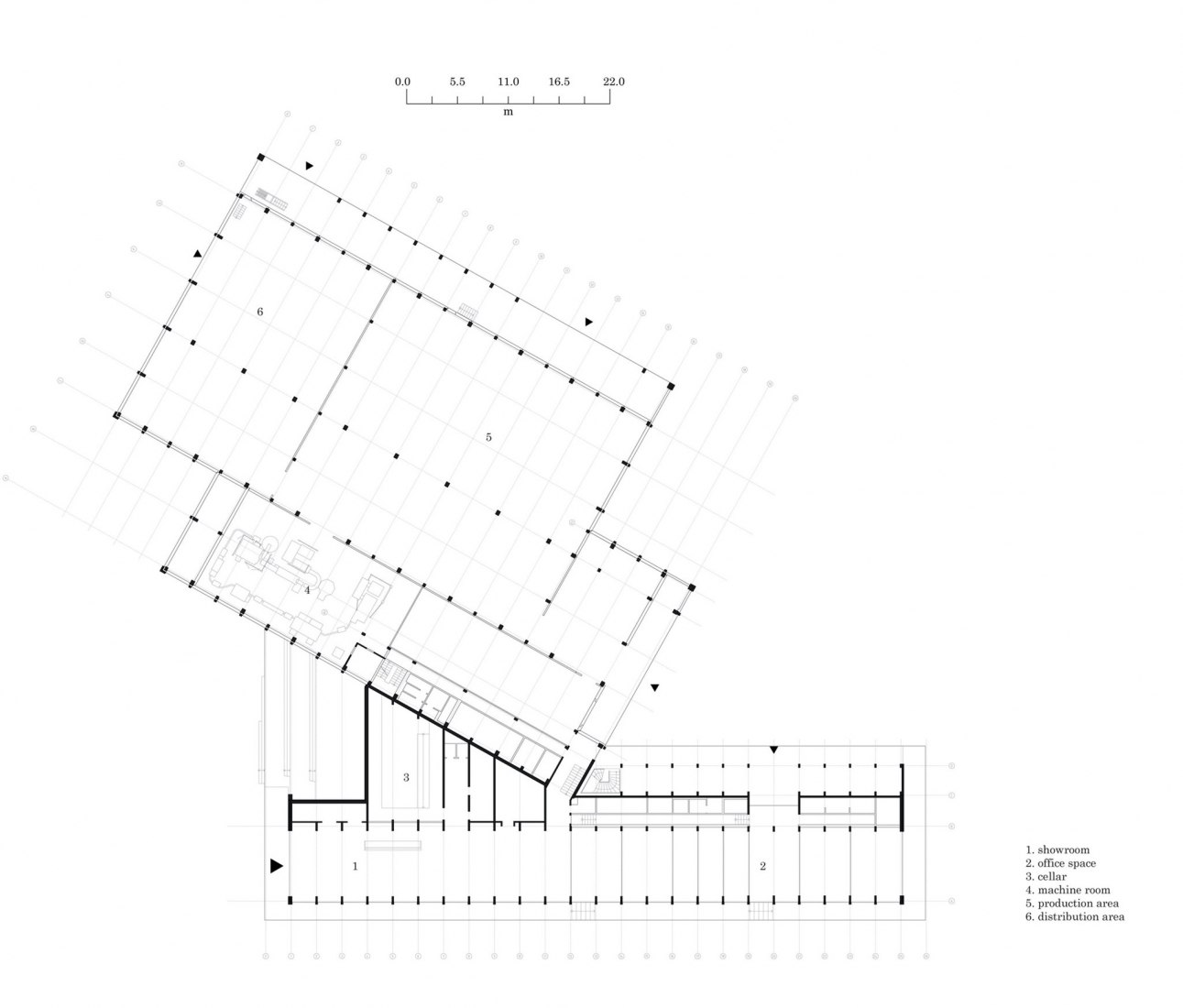Ground floor plan. Lahofer Winery by Chybik + Kristof.
