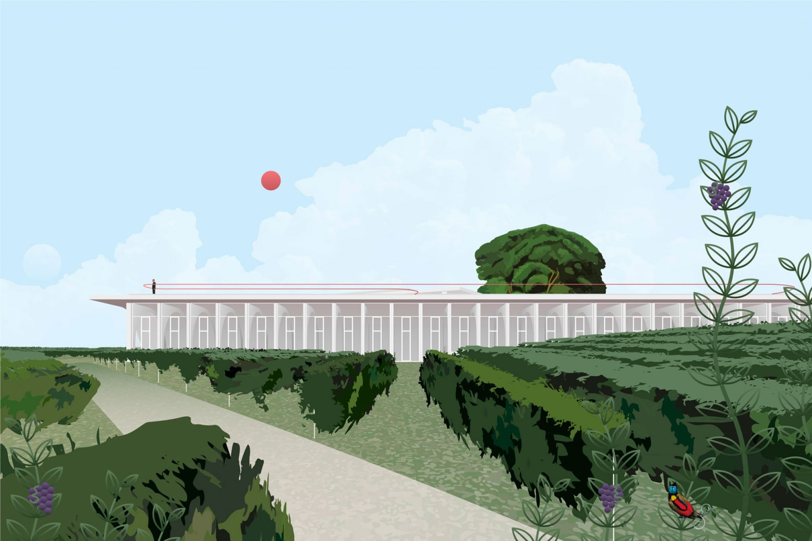 Rendering. Lahofer Winery by Chybik + Kristof.