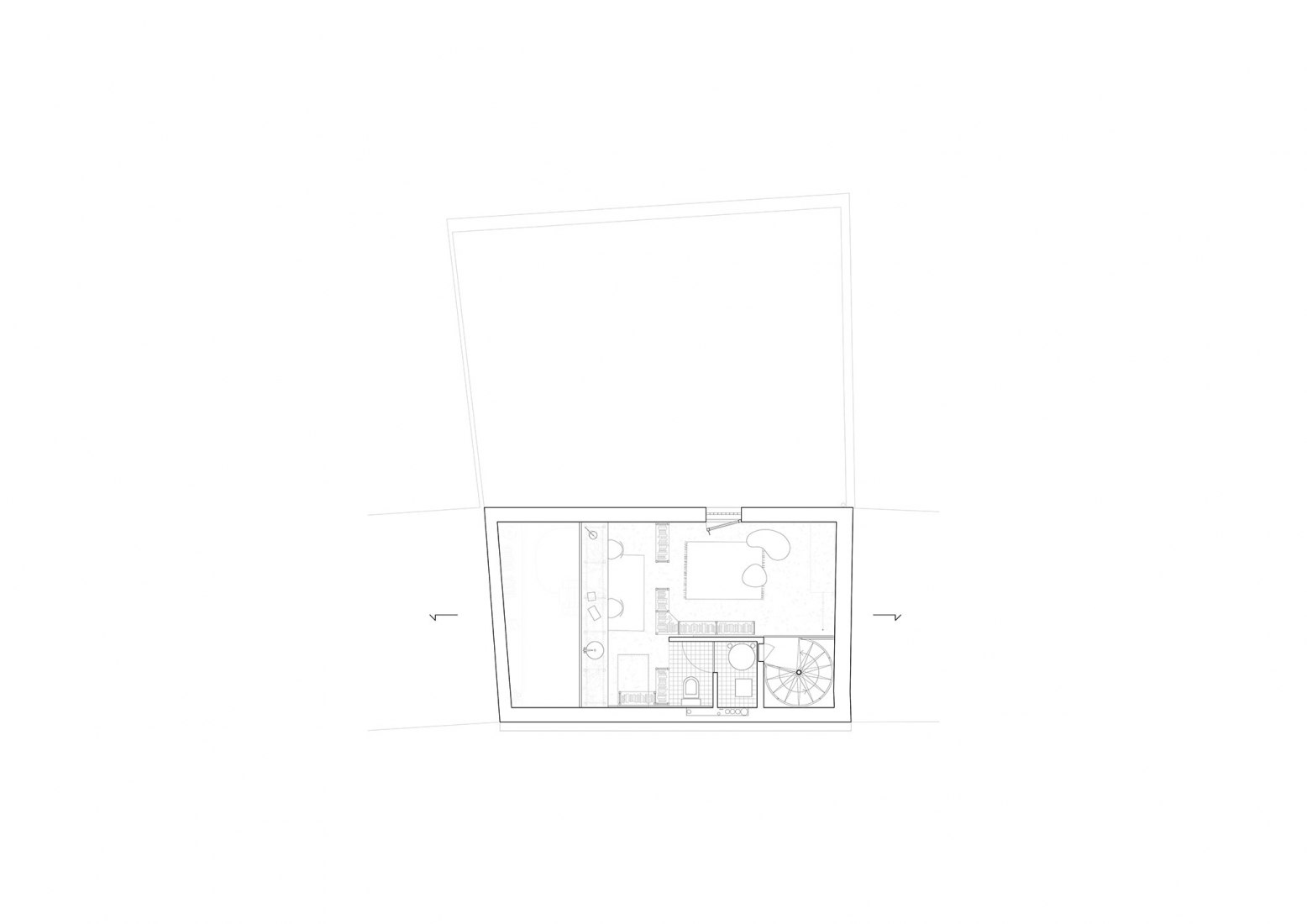Third floor. The Dodged House by Daniel Zamarbide and Leopold Banchini.