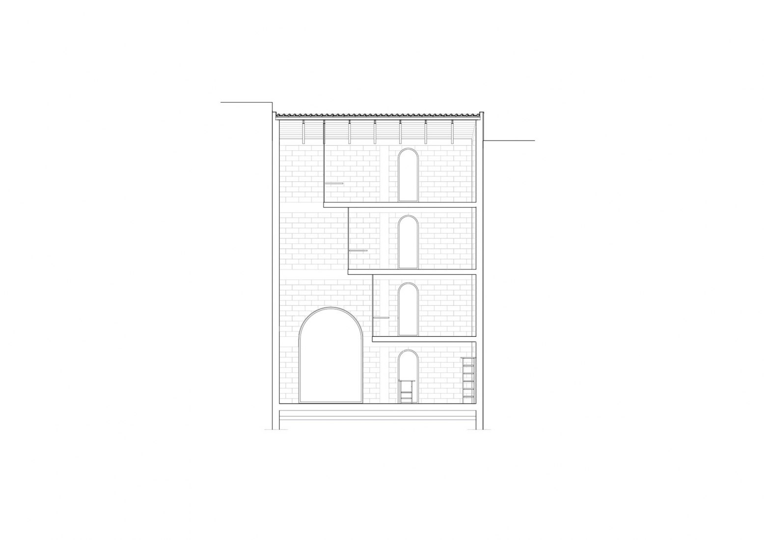 Section. The Dodged House by Daniel Zamarbide and Leopold Banchini.