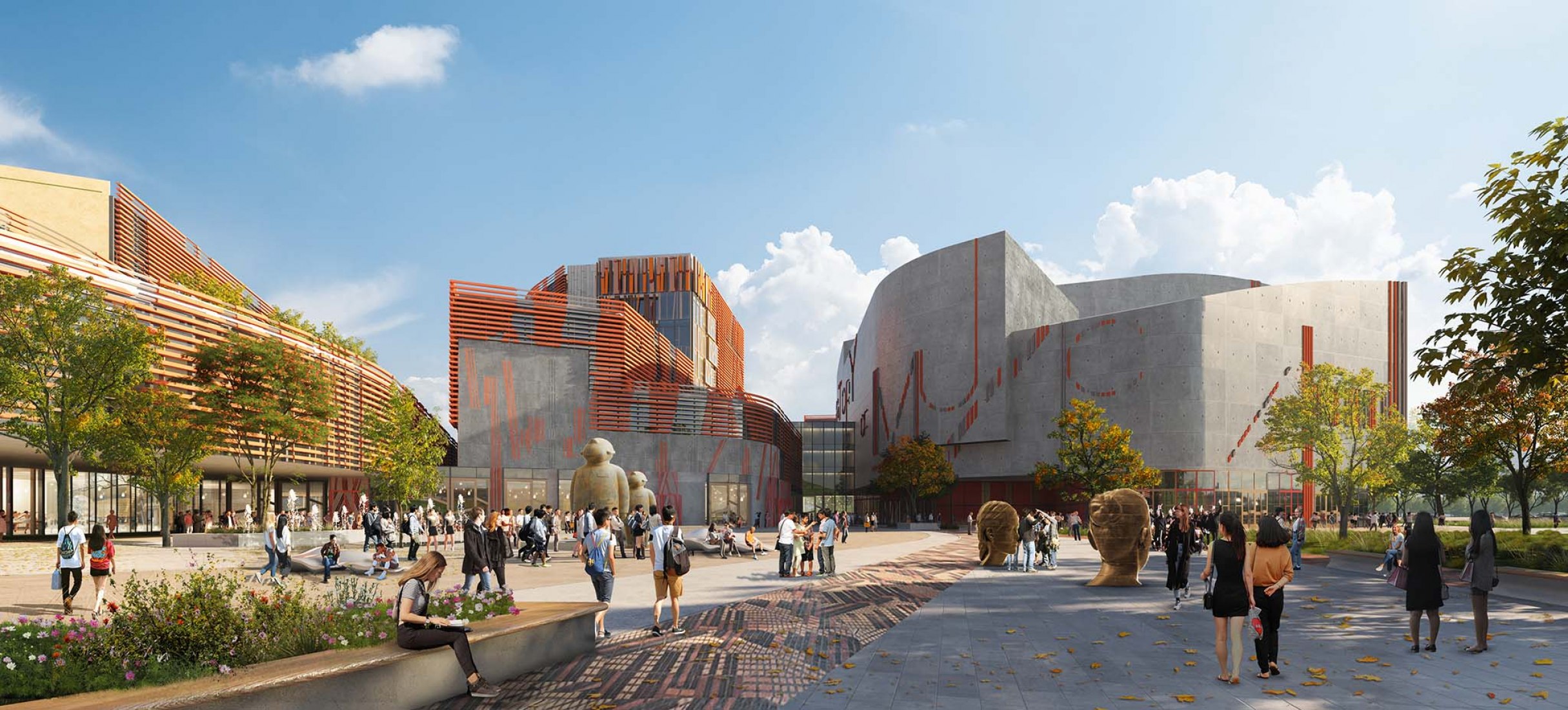 Shenzhen Conservatory of Music by Miralles Tagliabue EMBT. Renderings by Fancy 