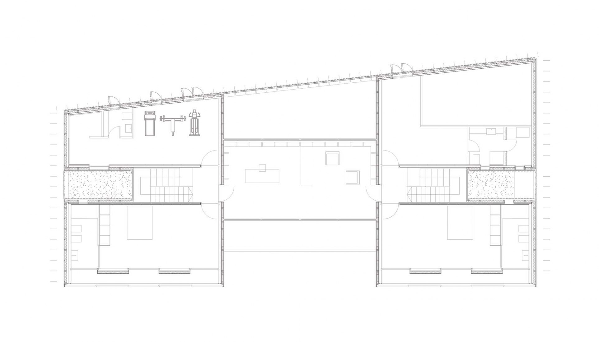 First floor plan. Catamaran House by Eneseis and CODA Arquitectura.