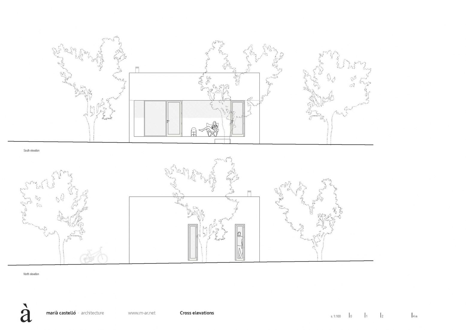Cross elevations. Es Pou - A house in Formentera by Marià Castelló