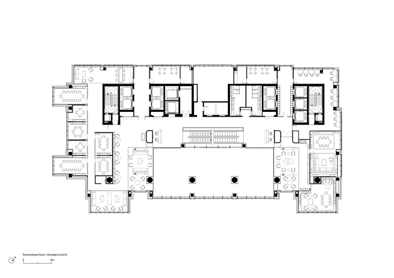 First floor plan. New headquarters for Techcombank in Hanoi by Foster + Partners.