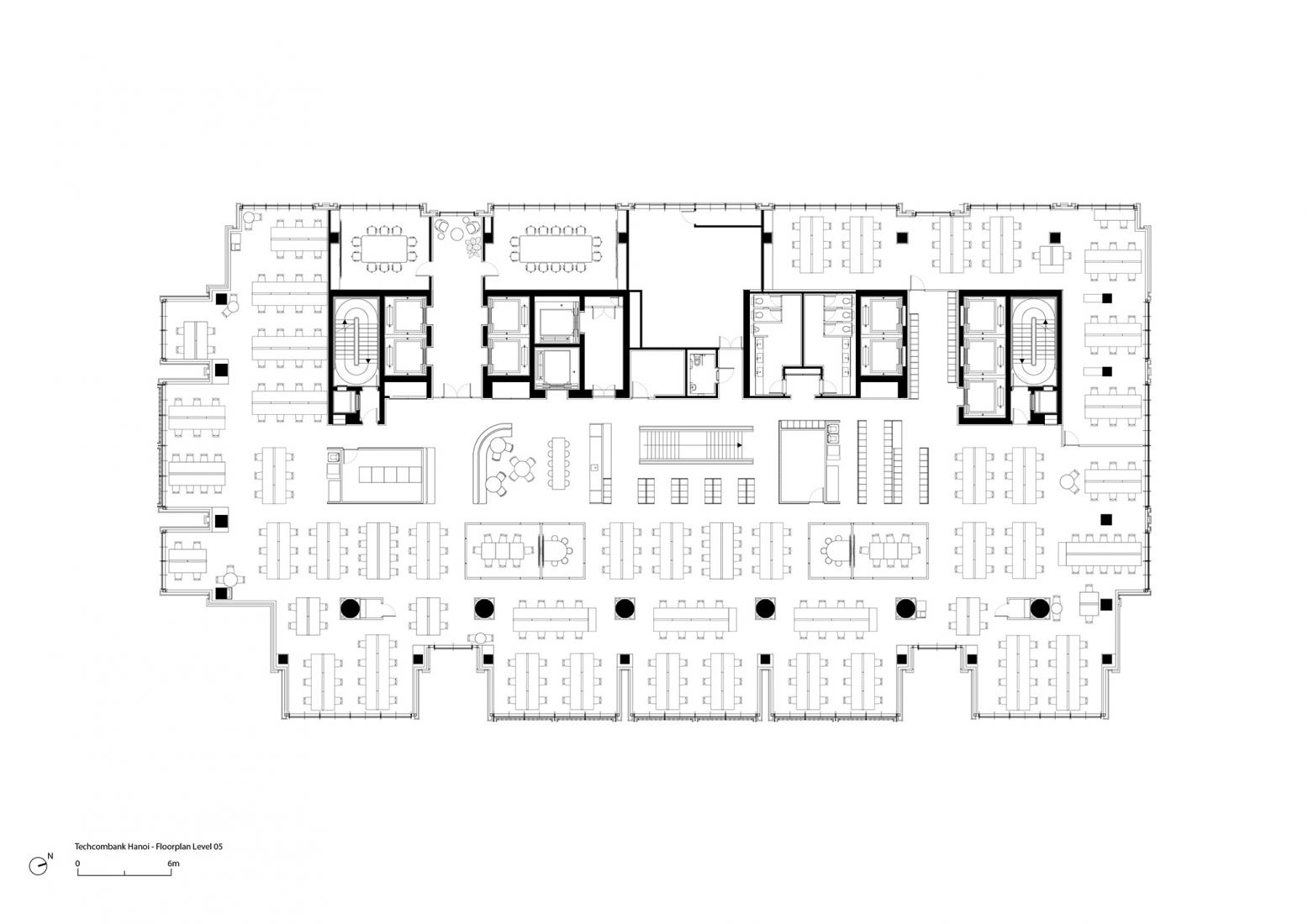Fourth floor plan. New headquarters for Techcombank in Hanoi by Foster + Partners.