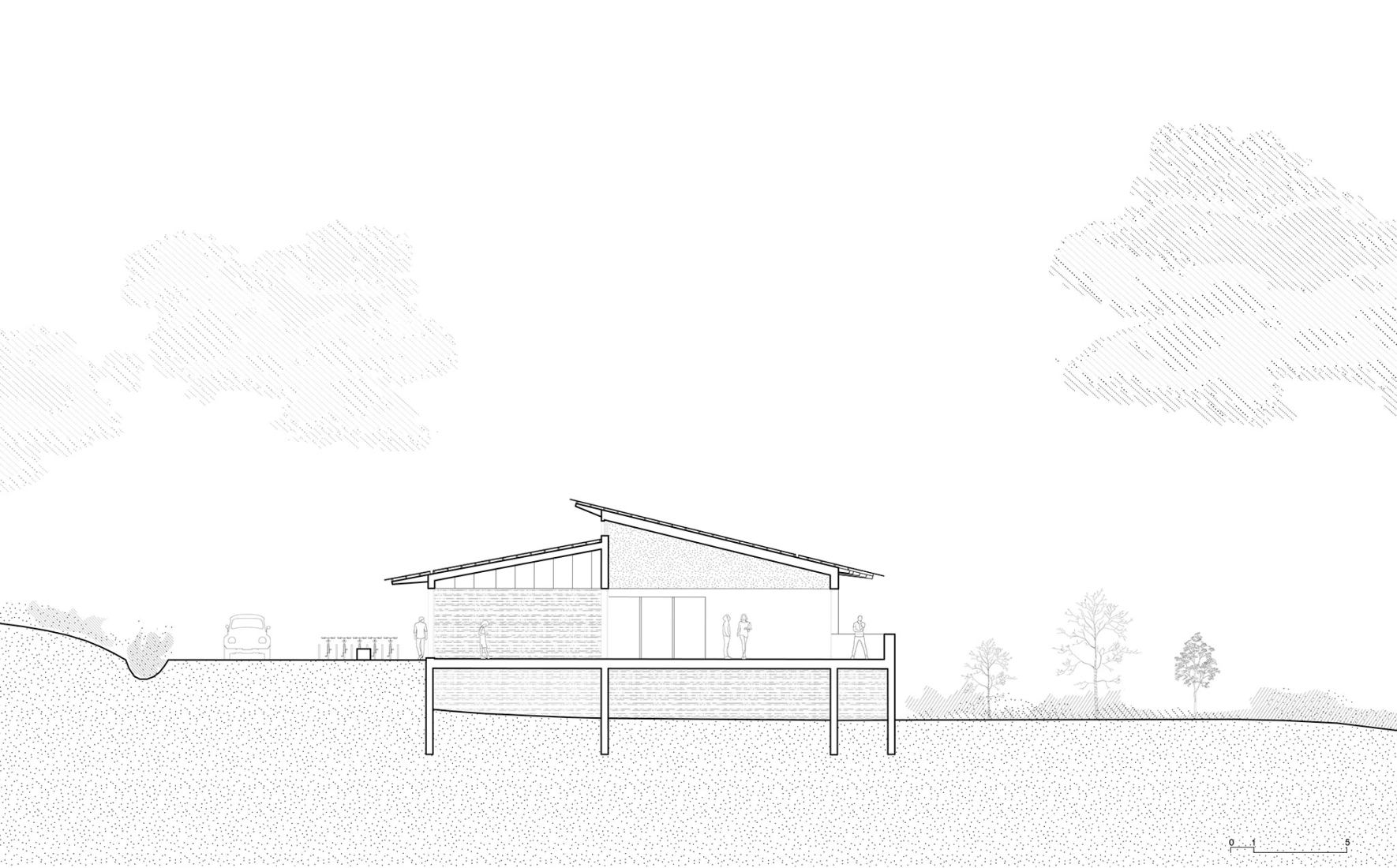 Section. Beynes community hall by graal.