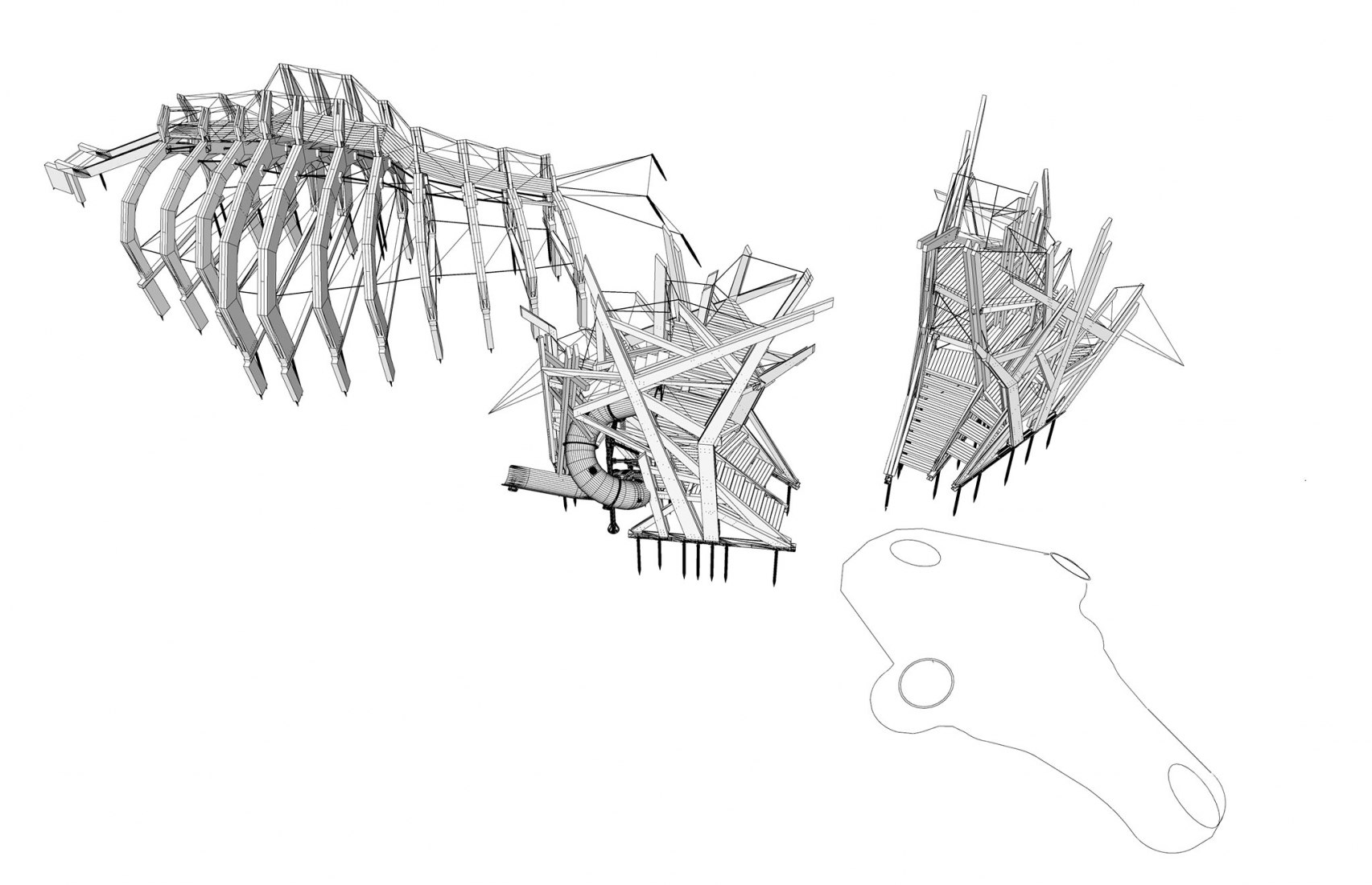 Ciervo, dibujo. Conjunto de juegos infantiles Pecka por Matěj Hájek y Tereza Kučerová.