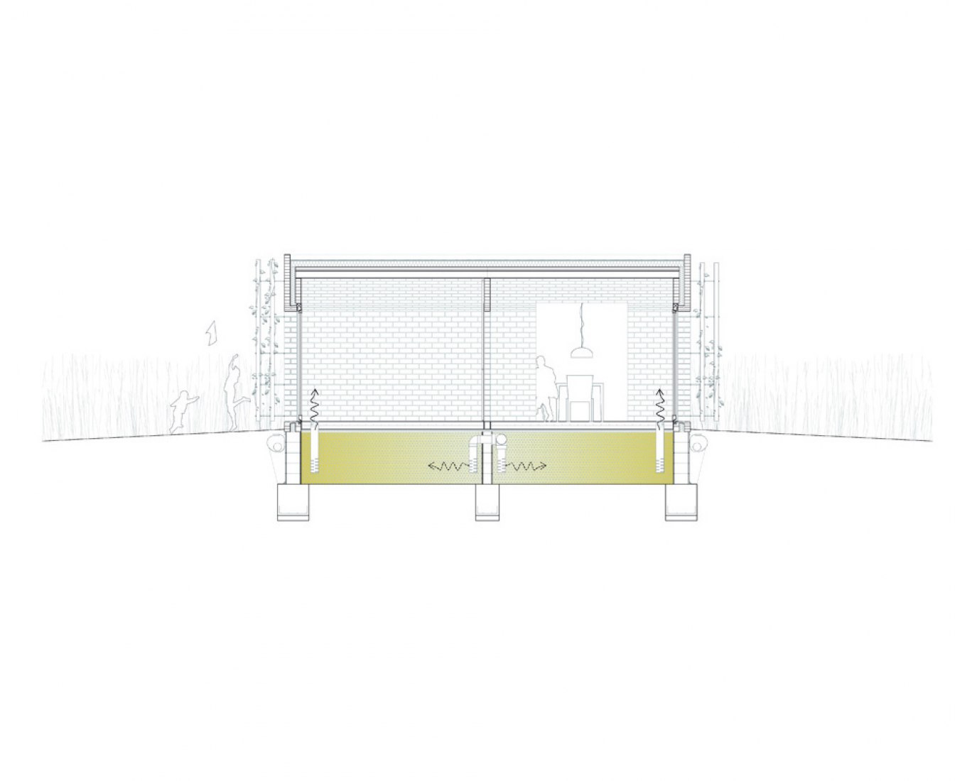 Sección transversal. Casa 1219 por HARQUITECTES. 