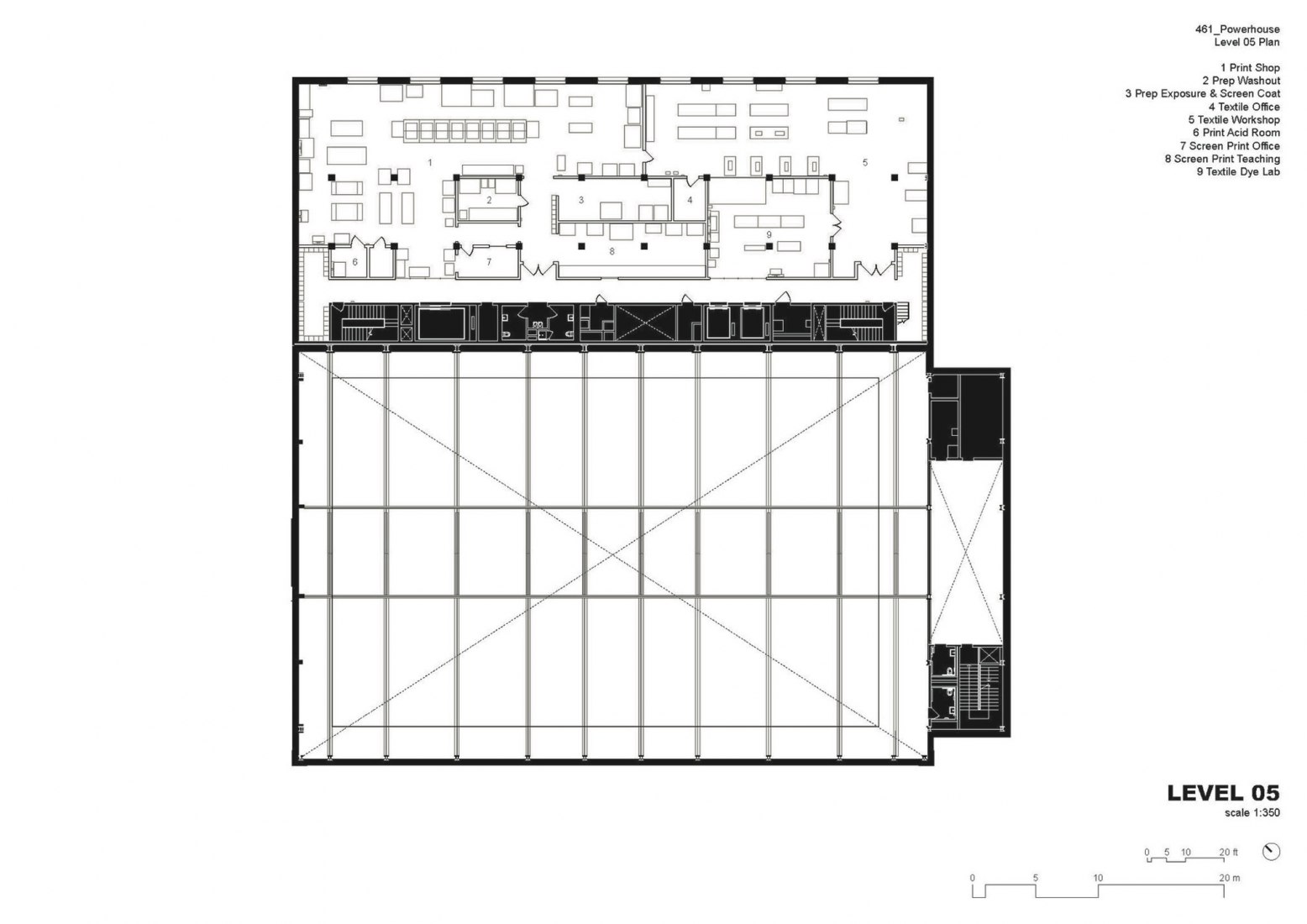 Fifth floor plan. 461 Powerhouse Arts in Brooklyn by Herzog & de Meuron.