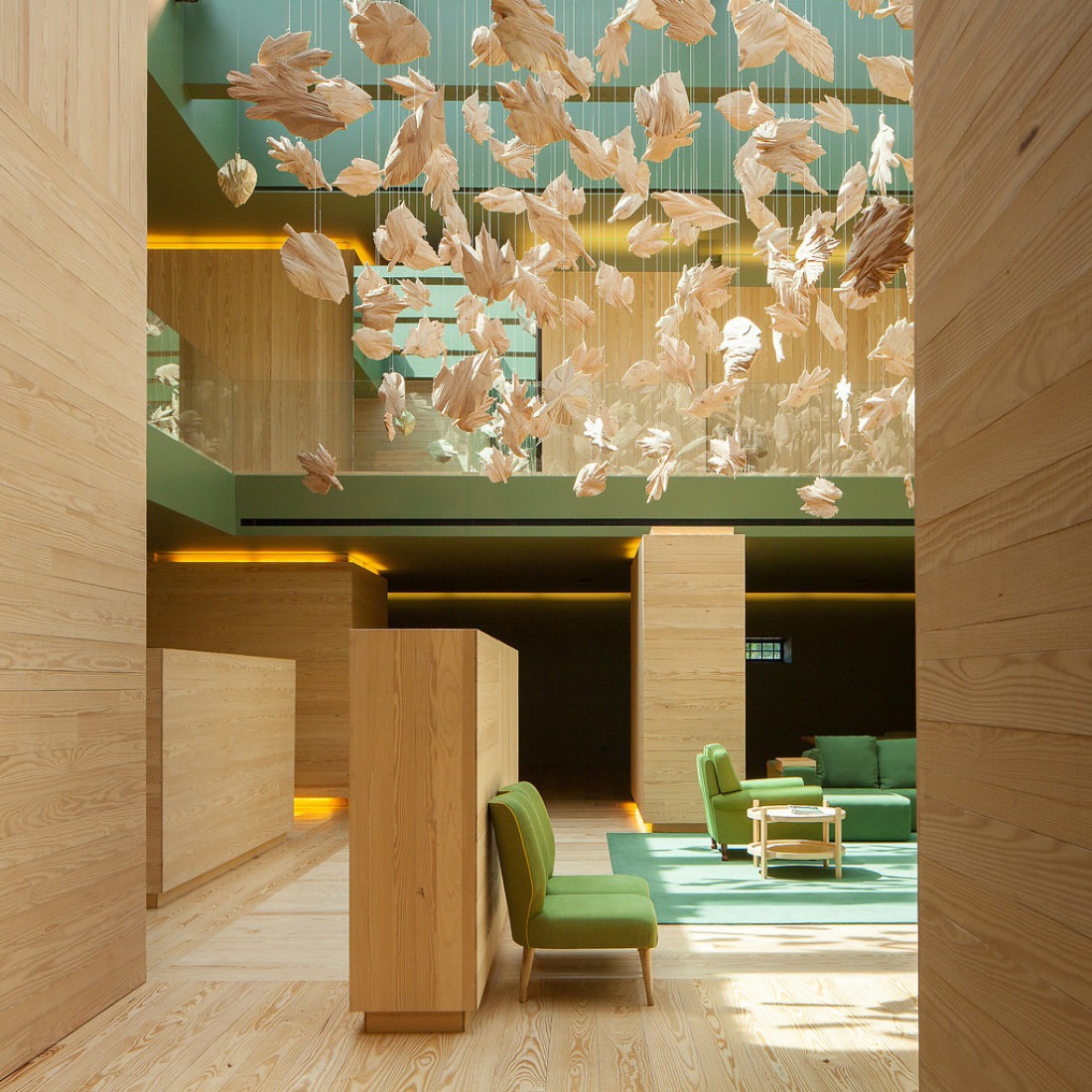 Interior view of the Monverde Hotel by FCC Arquitectura and Paulo Lobo. Photography © José Campos.