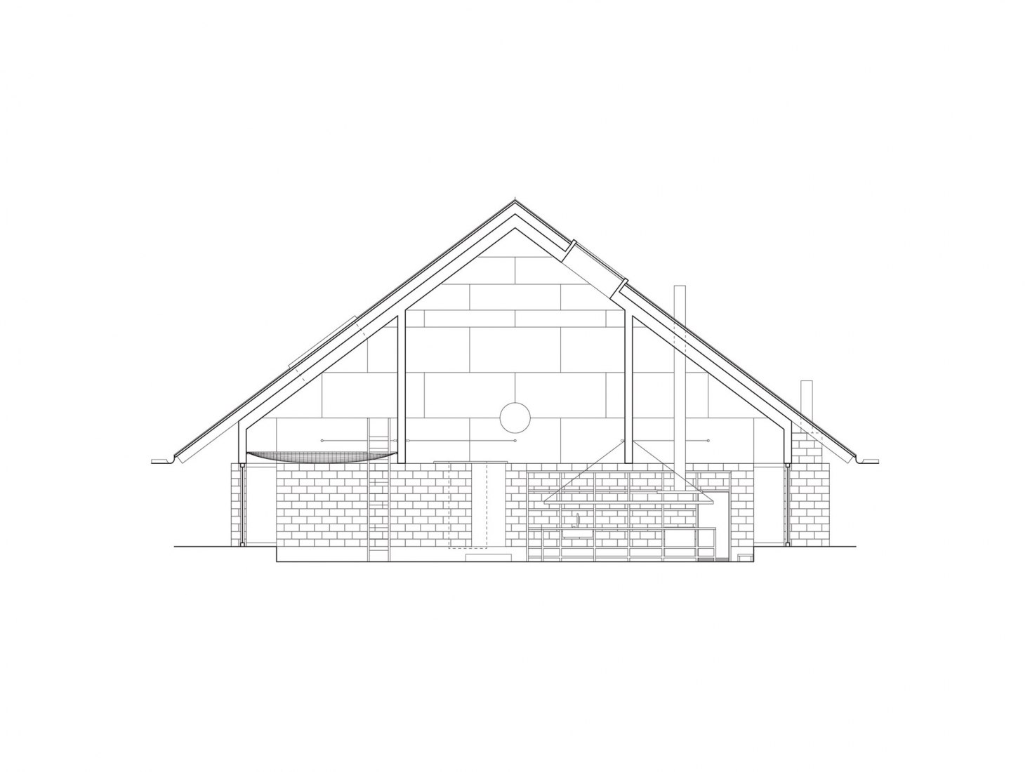 Sección. Casa del bosque por WOJR archtitect.