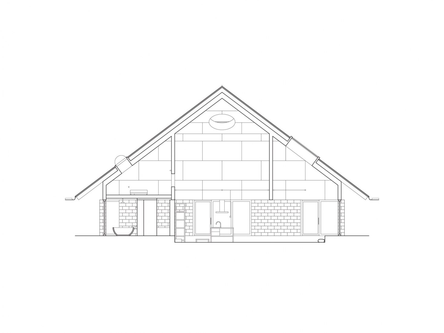 Sección. Casa del bosque por WOJR archtitect.