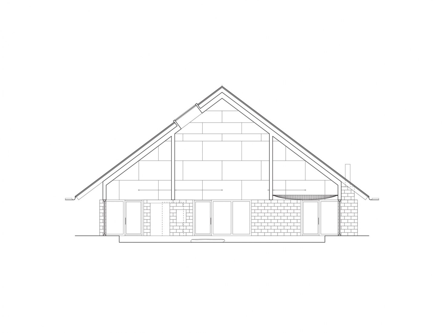 Sección. Casa del bosque por WOJR archtitect.