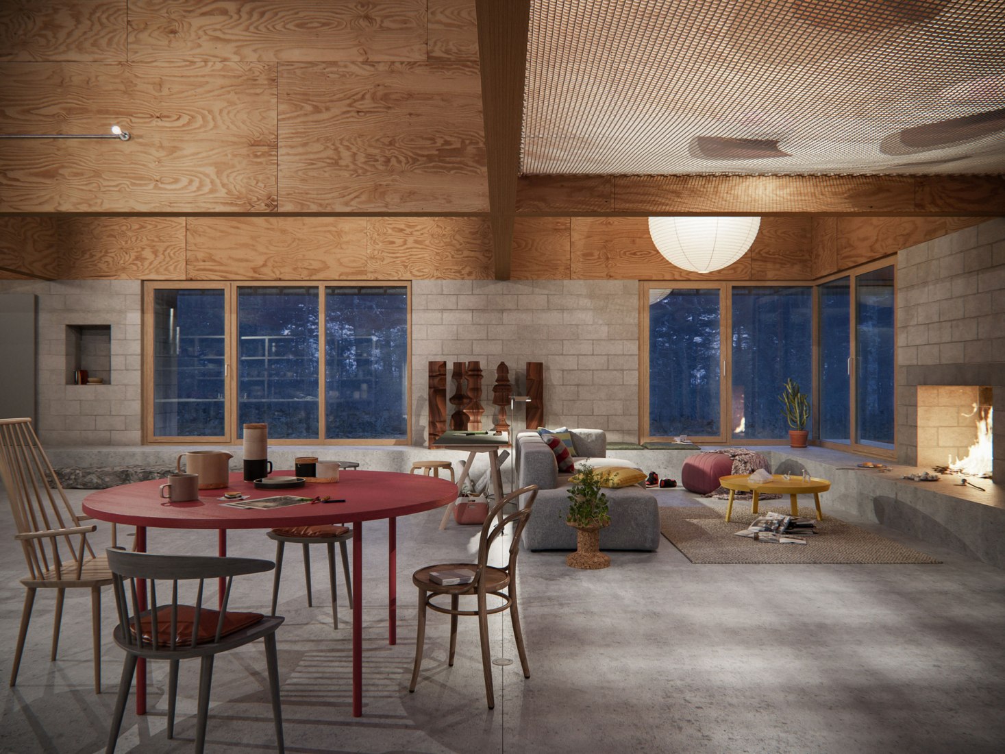 Visualización. Casa del bosque por WOJR archtitect. Imagen cortesía de D-Render