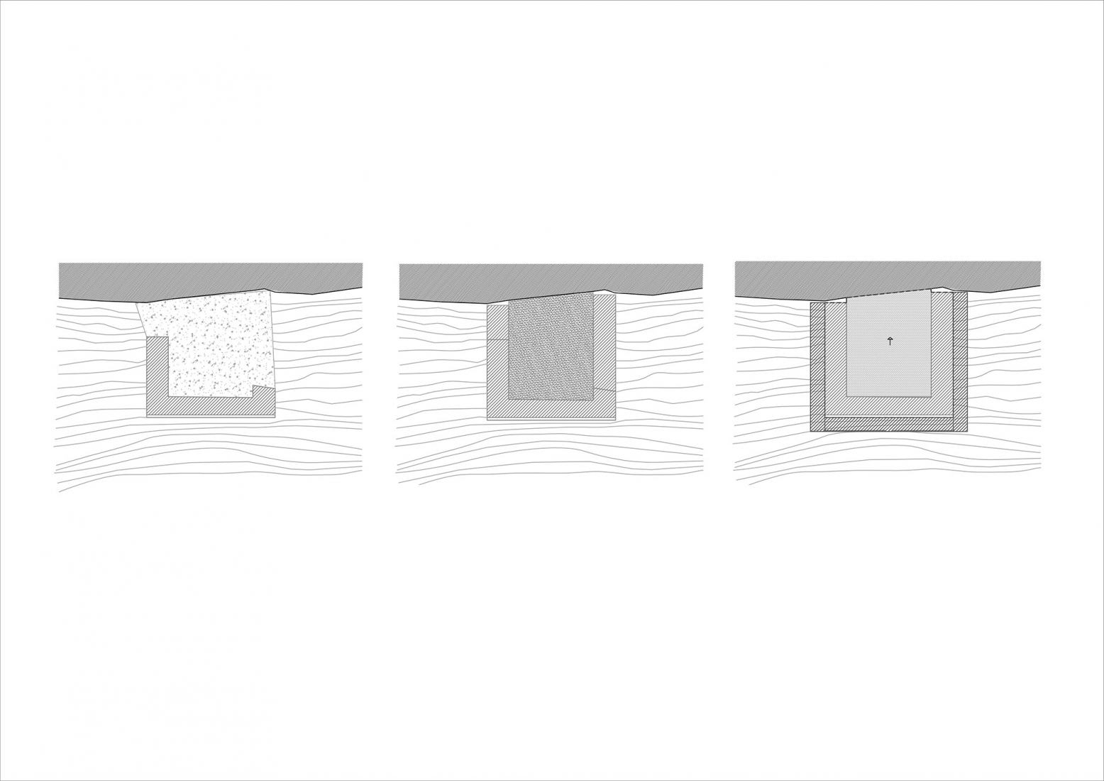 Floor plan. Consolidation and restoration of the water tower and caracol mine by HUMA. 