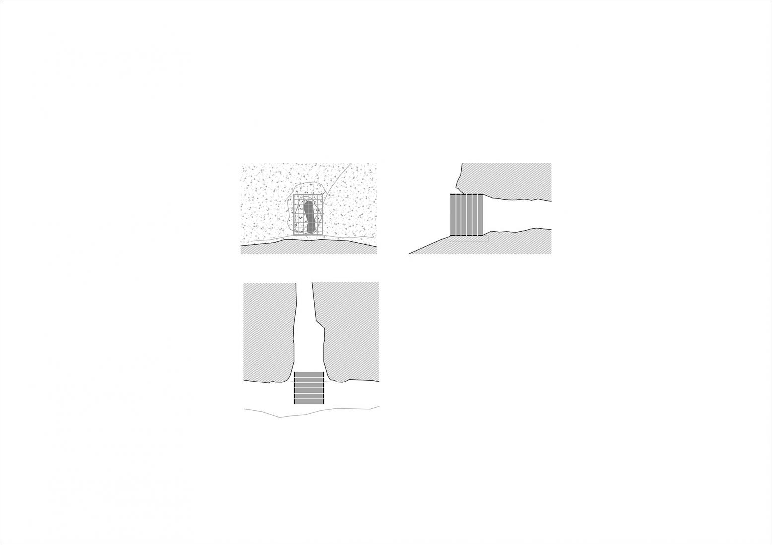 Floor plan. Consolidation and restoration of the water tower and caracol mine by HUMA. 