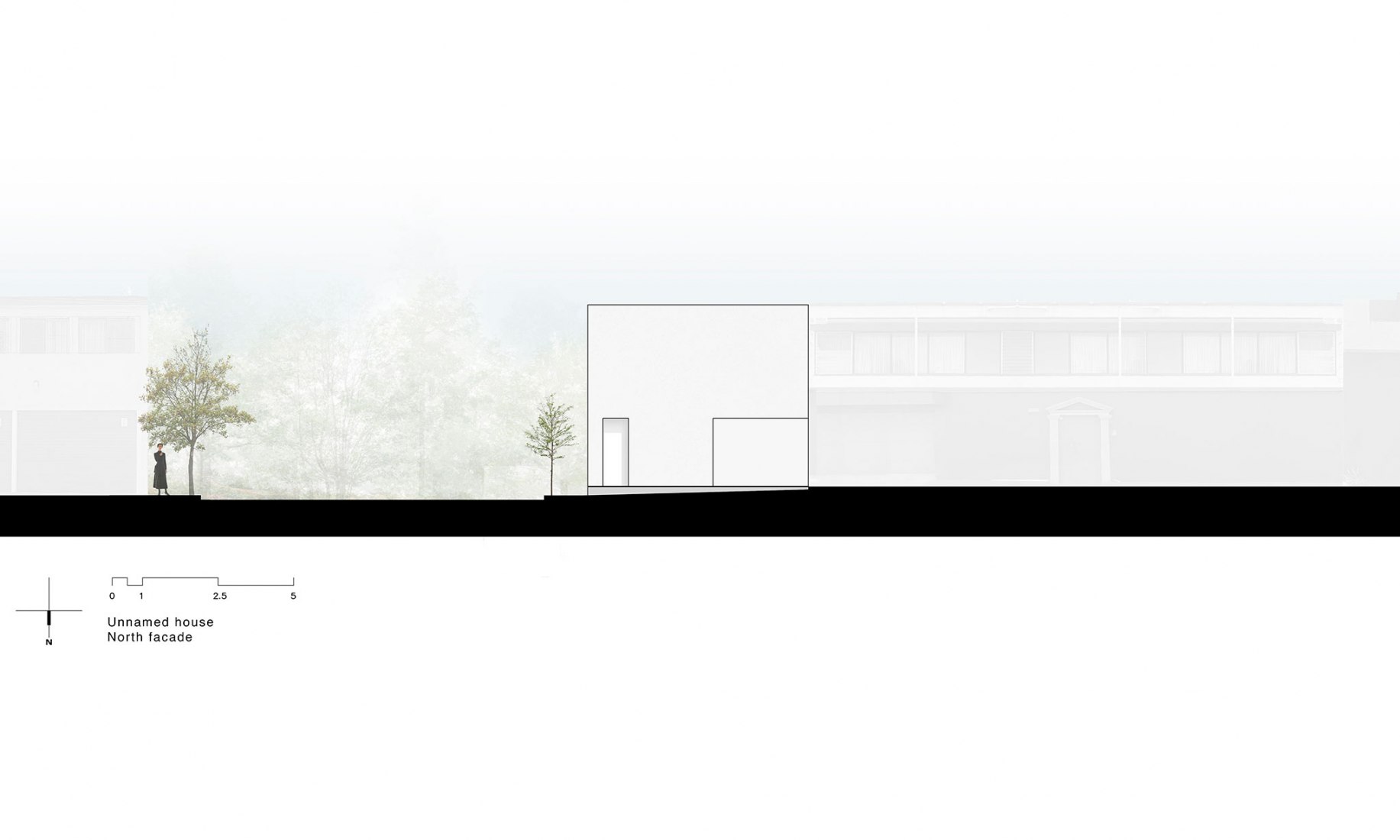 North facade. Unnamed house by HW-Studio.