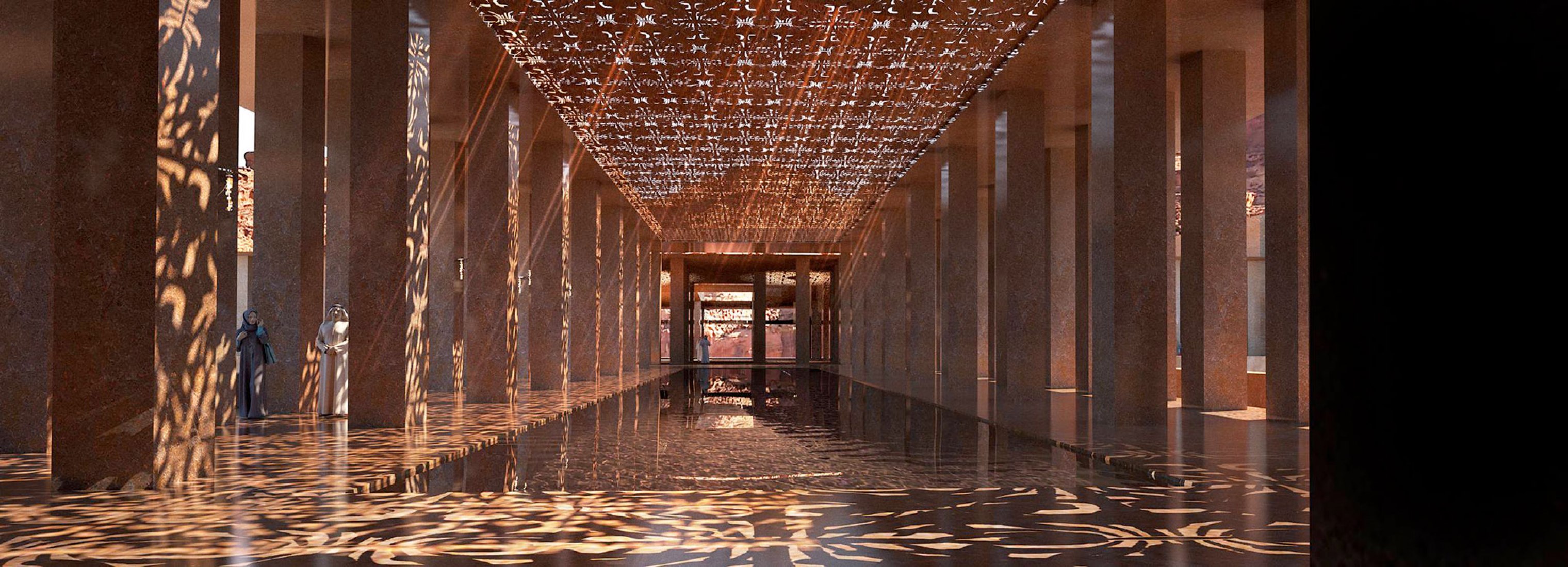 Visualización. Hotel-resort cueva en el desierto de AlUla por Jean Nouvel. Imagen cortesía de Atelier Jean Nouvel / Comisión Real para AlUla