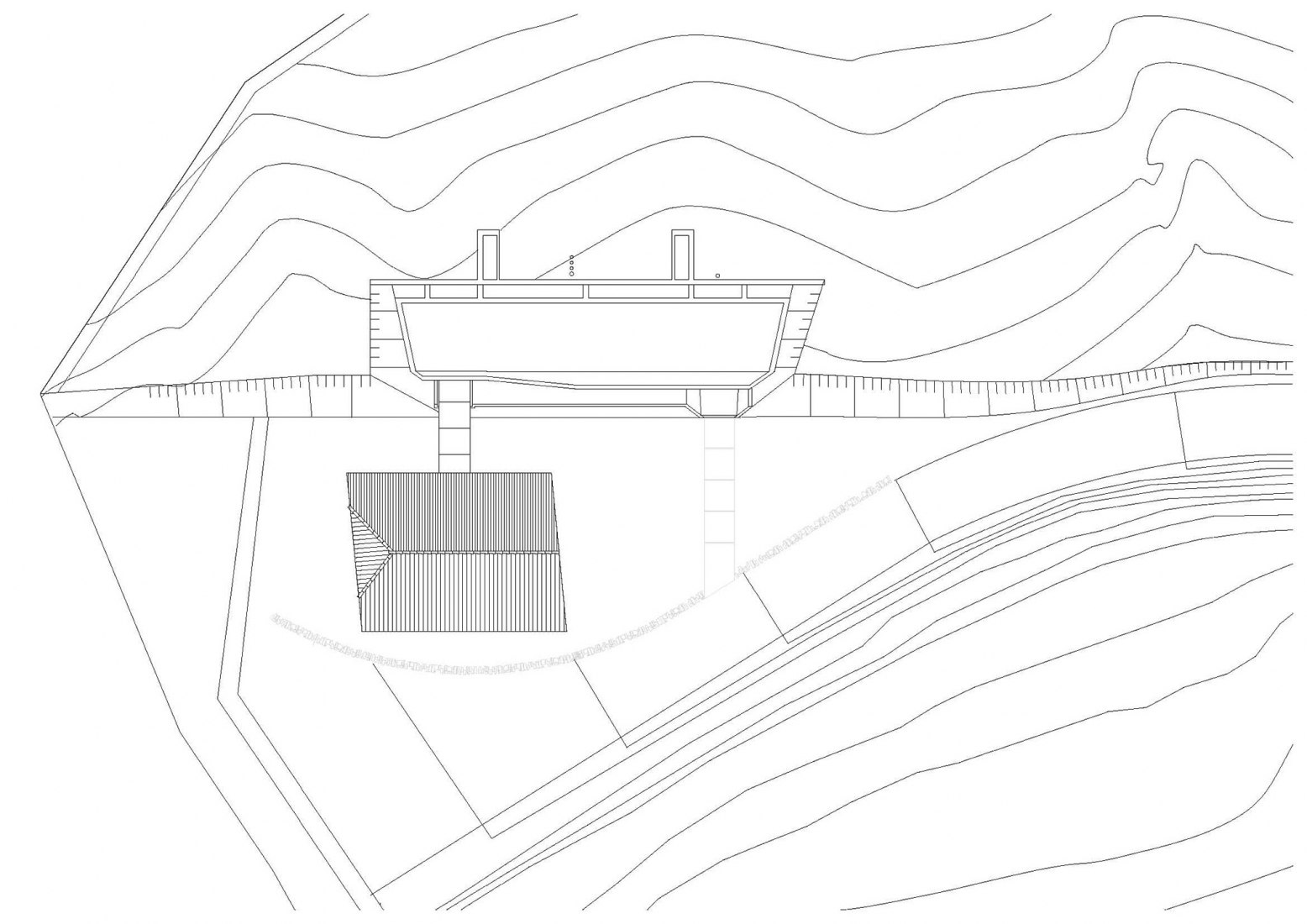 Roof plan. Landaburu Borda Rural House by Jordi Hidalgo Tané.