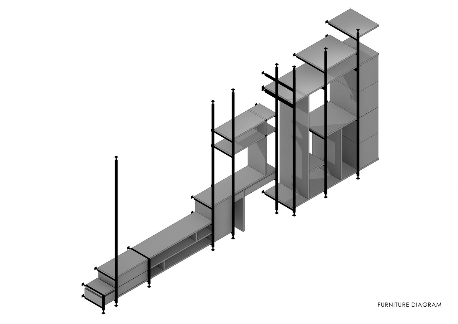Esquema de amueblamiento. Hotel Navakitel Design por Junsekino Architect.
