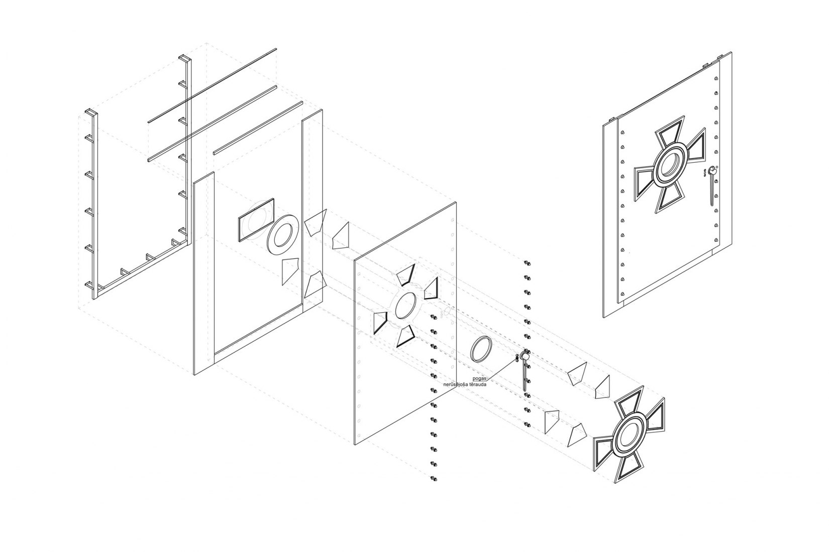 Axonometría. Exposición Kerbedz: Siguiendo las ideas de la ingeniería por DJA.