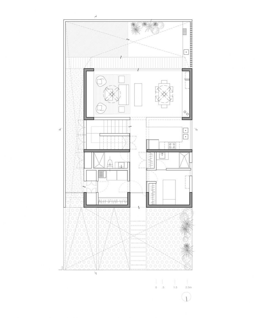 Planta baja. Casa Risch por Kiltro Polaris Arquitectura