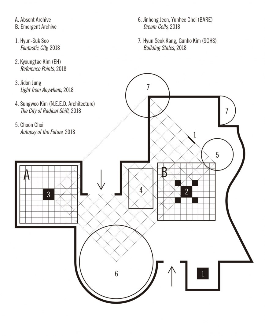 Ground floor plan. Spectres of the State Avant-garde. Korean pavilion for the Biennale Architettura di Venezia 2018
