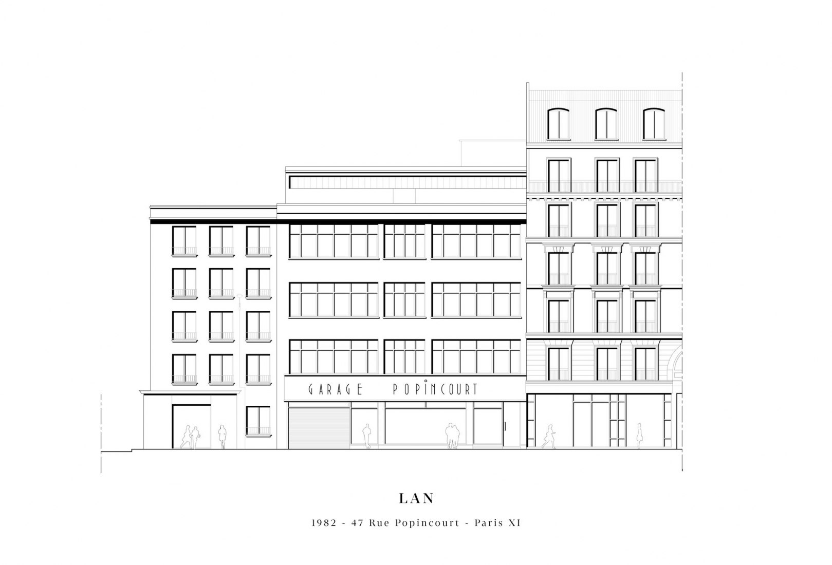 Antiguo alzado 3. París XI office por LAN architecture