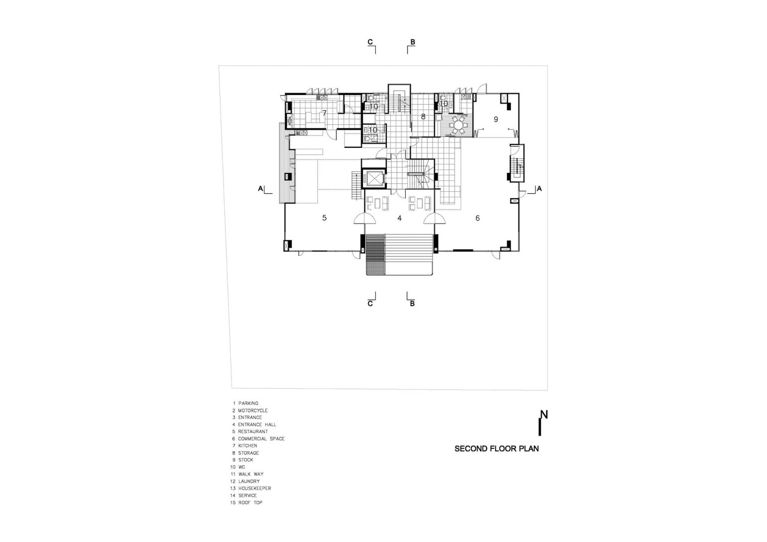 Second floor plan. Latkrabang Apartment by Archimontage Design Fields Sophisticated.