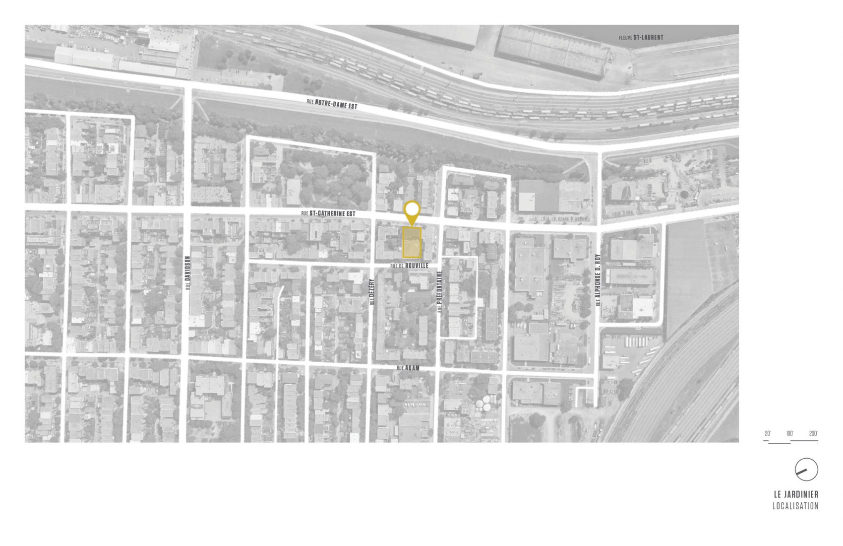 Location plan. "Le Jardinier" by ADHOC architects.