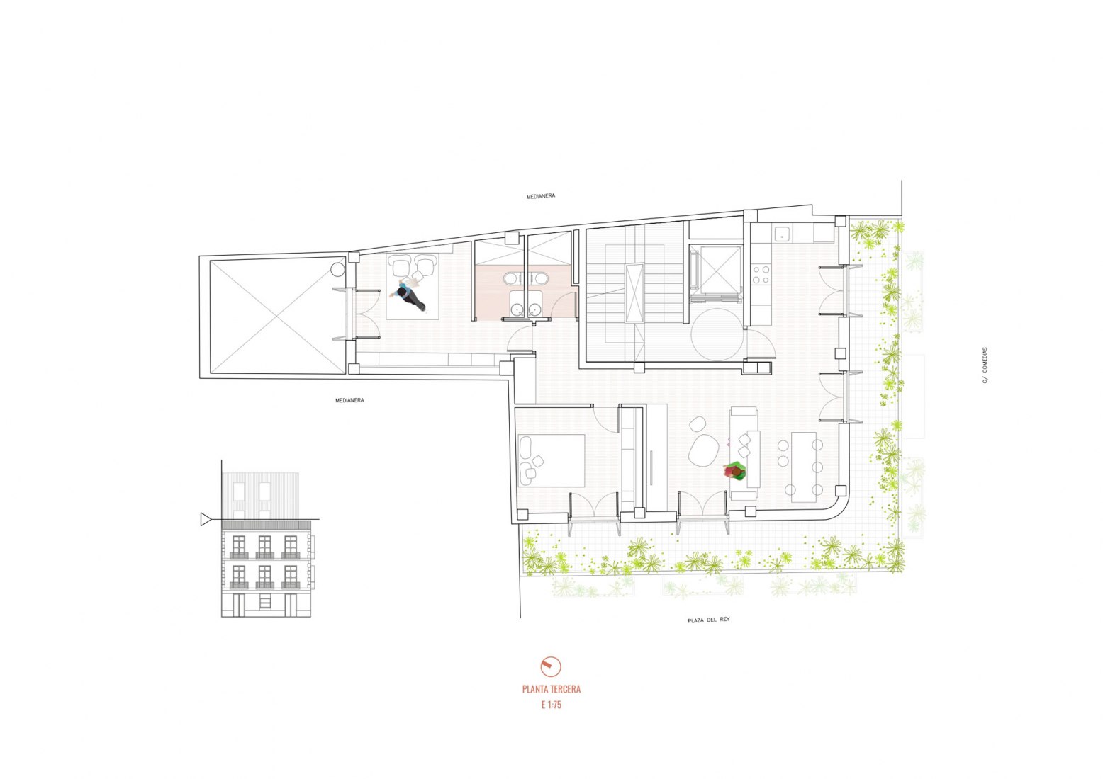 Third floor plan. Renovation of the Delicias building by Martín Lejarraga. 