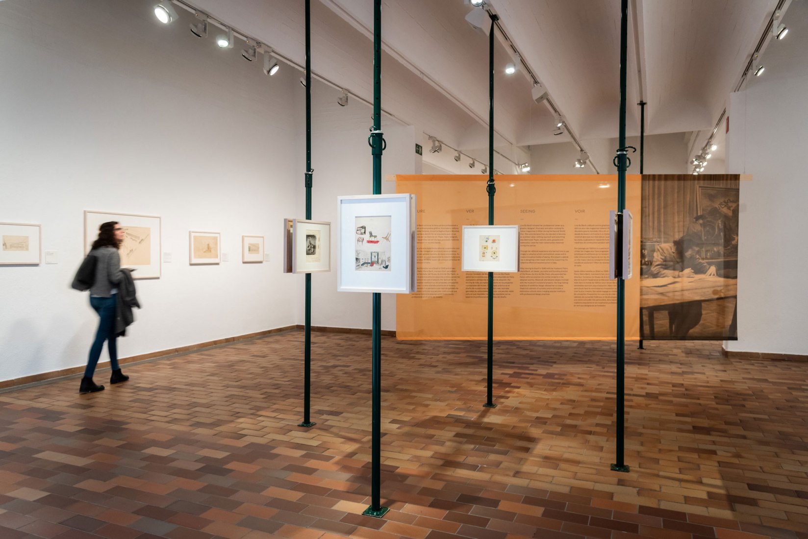 View of the installation Lina Bo Bardi Drawing in Fundació Joan Miró, 2019. Image courtesy of Fundació Joan Miró.