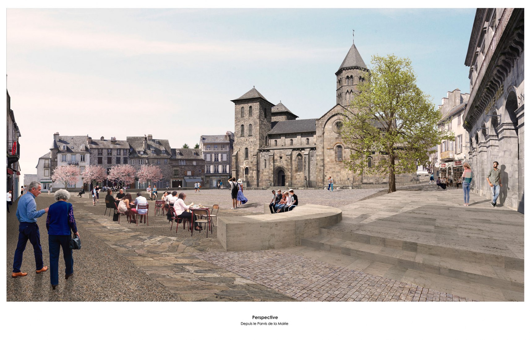Render. Proyecto de remodelación de la plaza de Mauriac por Linazasoro & Sánchez.