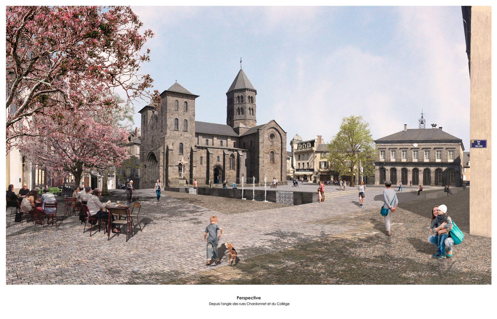 Render. Proyecto de remodelación de la plaza de Mauriac por Linazasoro & Sánchez.